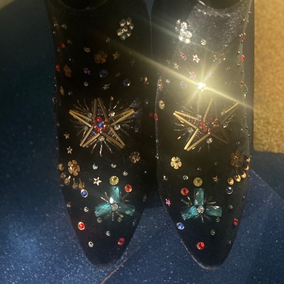BETSEY JOHNSON LMTD STAR BEJEWELED ANKLE Boots - Picture 2 of 14